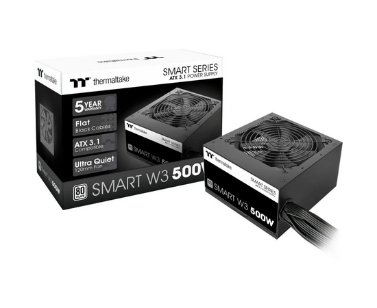  Блок питания Thermaltake Smart W3 500 (PS-SPW-0500NNFAWE-1) /Non Modular/Non Light/Full Range/Analog/80 Plus/EU/Non JP CAP 