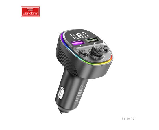  ФМ модулятор (2USB выхода, Bluetooth) Earldom ET-M97, 66W, с подсветкой 