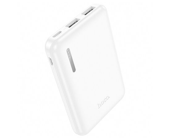  Аккумулятор внешний HOCO J115 Journey, 5000mAh, пластик, алюминий, 2 USB выхода, 2.0А, цвет: белый (1/94) 