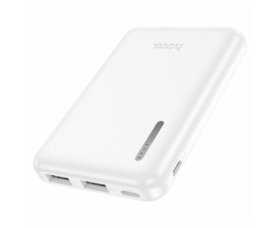  Аккумулятор внешний HOCO J115 Journey, 5000mAh, пластик, алюминий, 2 USB выхода, 2.0А, цвет: белый (1/94) 