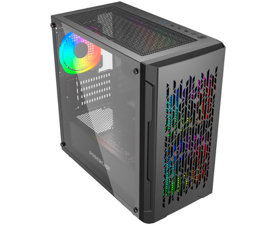  Корпус Powercase Mistral Micro D3B ARGB, Tempered Glass, 2x 140mm ARGB PWM+1x 120mm ARGB PWM, чёрный, mATX  (CMMDB-A3) 