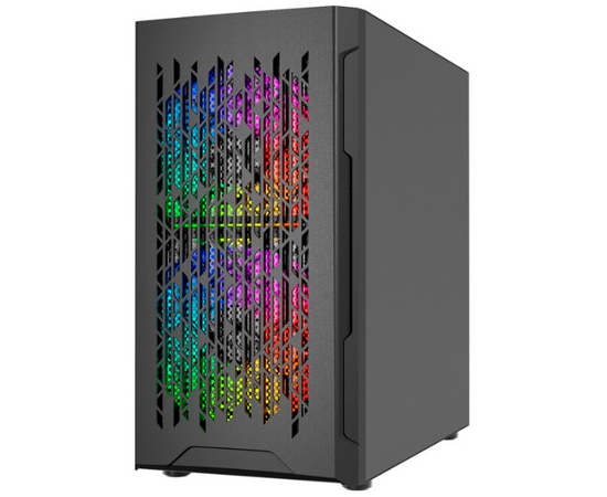  Корпус Powercase Mistral Micro D3B ARGB, Tempered Glass, 2x 140mm ARGB PWM+1x 120mm ARGB PWM, чёрный, mATX  (CMMDB-A3) 