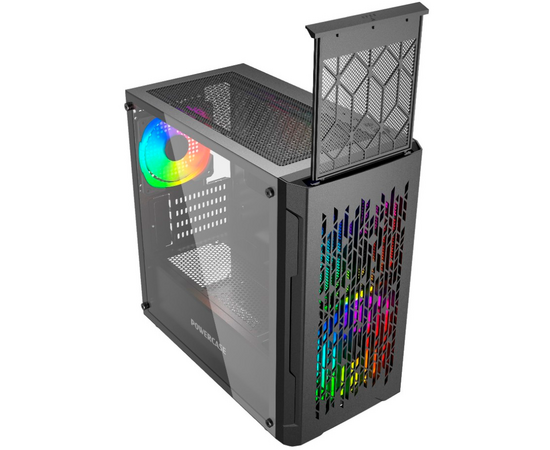  Корпус Powercase Mistral Micro D3B ARGB, Tempered Glass, 2x 140mm ARGB PWM+1x 120mm ARGB PWM, чёрный, mATX  (CMMDB-A3) 