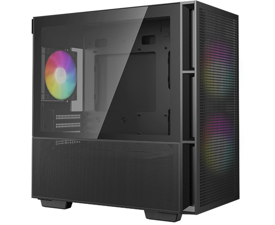  Корпус Deepcool CH360 black (R-CH360-BKAPE3-G-1) MiniTower (mATX, без БП, ARGB, USB3.2 Type-A + USB3.2 Type-C) 