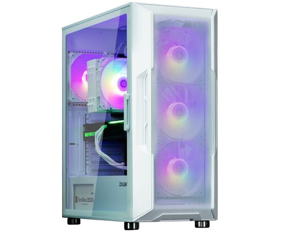  Корпус ZALMAN I3 Neo ARGB White, ATX, Front Mesh, Window, 2x3.5", 3x2.5", 1xUSB2.0, 2xUSB3.0, Front 3x120mm ARGB, Rear 1x120mm ARGB 