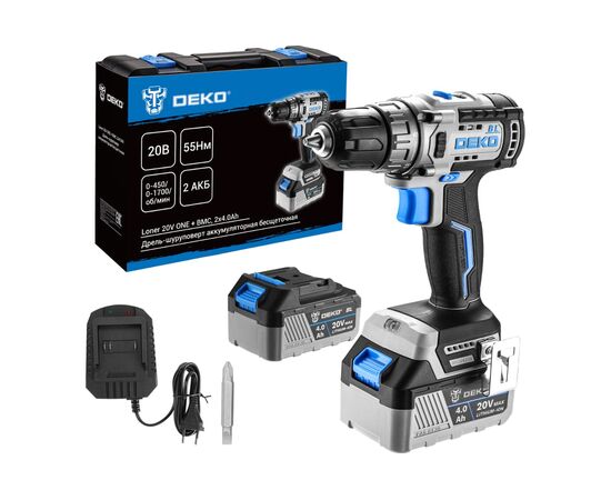  Дрель-шуруповерт Deko Loner 20V One аккум. патрон быстрозажимной (085-1003) 